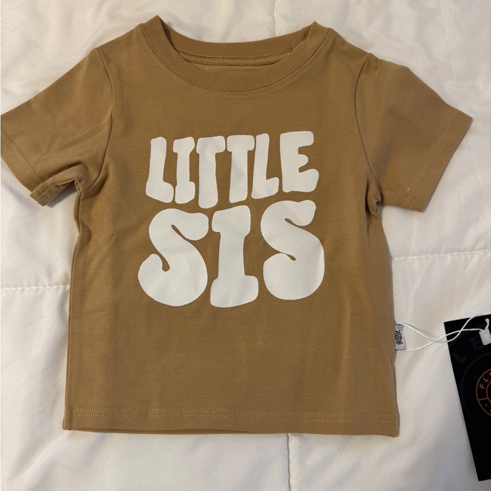 Little Sis Brown Kids T-Shirt